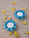 Blue Pottery T-Light Holder Set Of 2 Pcs.